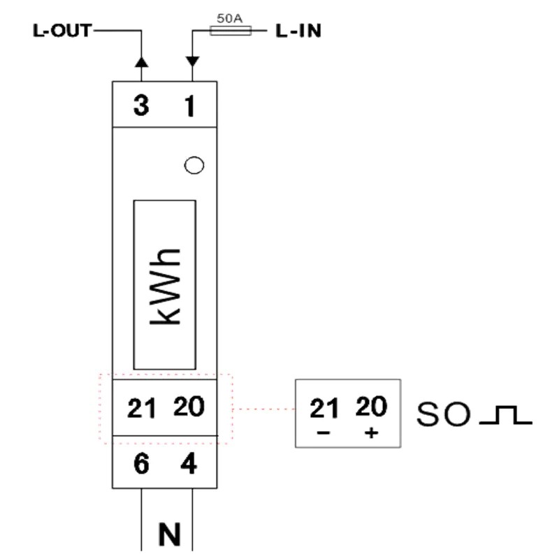 Single Phase Din Rail Electric Meter Mini Digital Wholesale kWh