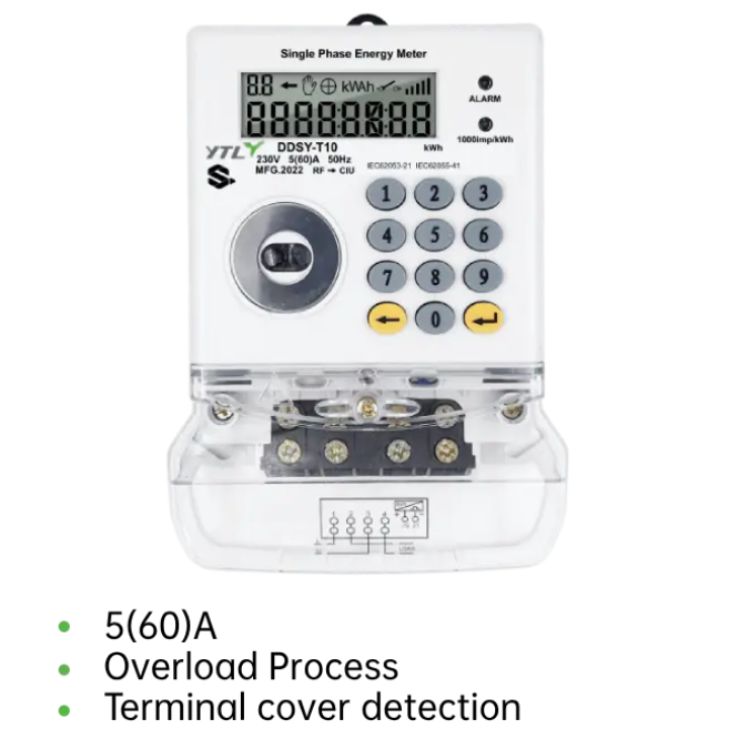 Single Phase Prepayment Smart Energy Meters with Wifi Communication