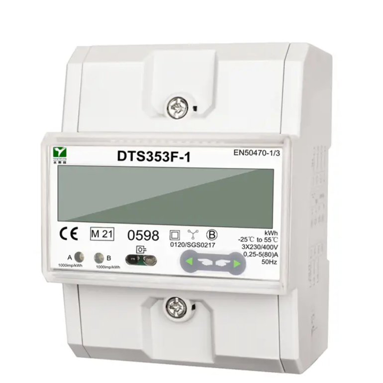 Manufacturer DIN Rail 3 Phase 4 Module Two Channel MID Certificate Electricity Meter